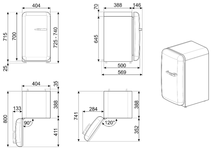 Refrigerator smeg FAB5LRD3