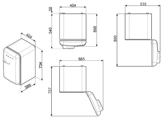 Refrigerator smeg FAB5RWH