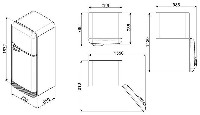 Refrigerator smeg FAB50LPB