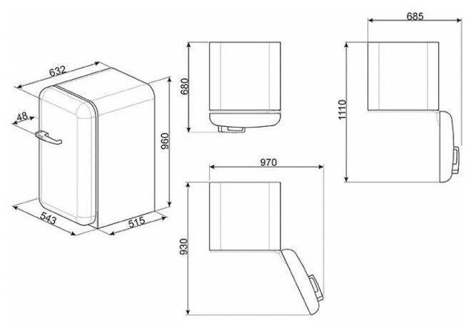 Fridge smeg FAB10LCR2